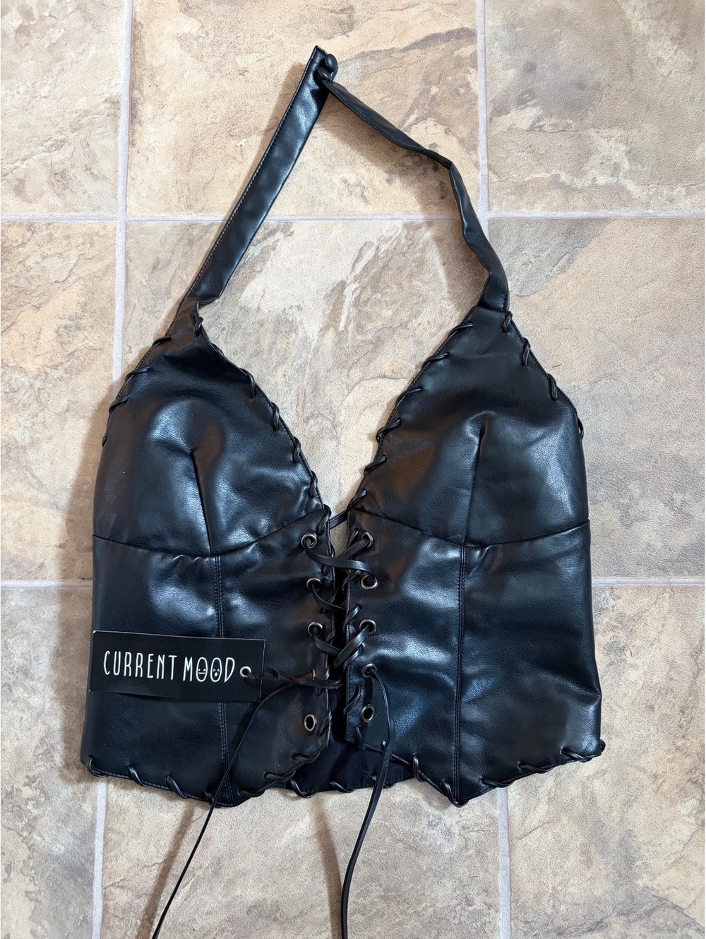 Current Mood halter corset top small new womens edgy goth emo